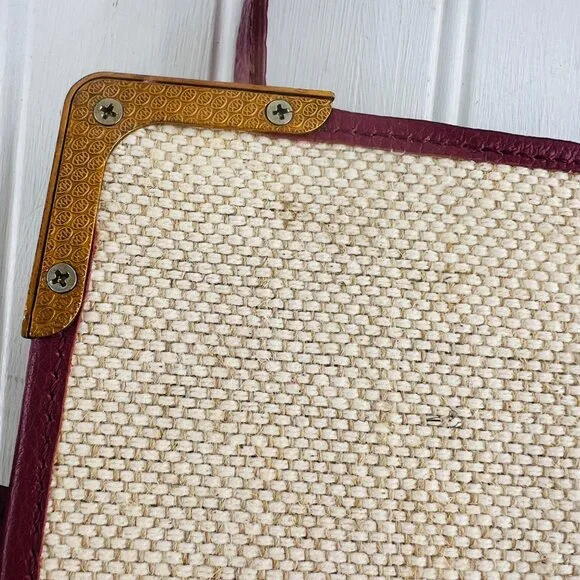 Sharif Canvas & Crocodile Leather Crossbody Bag With Lion Head Accent - Picture 7 of 13